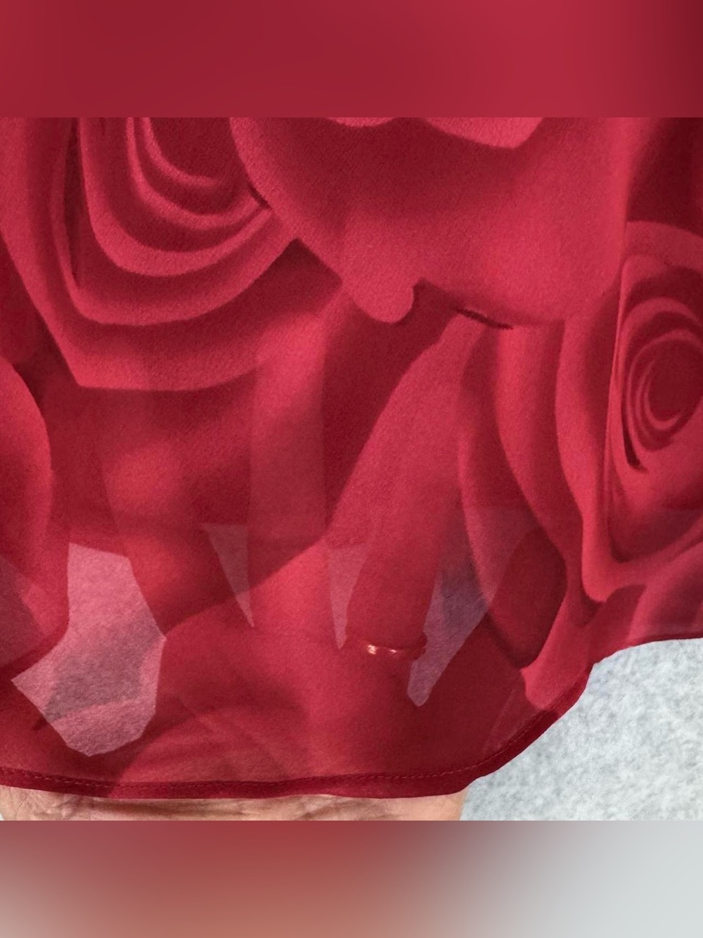Natori Saks Fifth Avenue Red Sheer Camisole Size Large Rose Print Cami Valentine - Picture 6 of 12